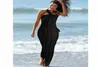 Mode Frauen Sommer Bikini Bikini Deck Up Beach Maxi Langer Wickel Rock Sarong Kleid Schwarz und Weiß Sarongs9280558
