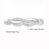 ウェディングリングeamti women ertenty ring ed rope copper cubic zirconia evergangy band size 5〜11228d
