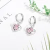 Hengste Ohrringe Sterling Silber Farbe Pink Zirkon Herzohr-Knöchel Frauen Modeschmuck