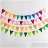 Bannerflaggor 12 flaggor Colorf Pennant Filt Banner Bunting String Triangle Flag Party Celebrations Shops Decorations Baby Shower Wedding DHK0H