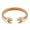 316L Stainless Steel Gold knot Wire Cuff bangle Skull End Bracelet Friends Gift265J