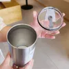 Hot coffee cup 304 stainless steel double layer cooler straw cup portable reusable Ins ice American coffee cup water bottle 231225