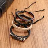 Charm Bracelets Leather Bracelet For Men Street S Sea Anchor Vintage Rope Multi Layered Cowhide Handrope Punk Set