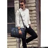 Briefcases Fashion Simple Business Men Briefcase Bag Leather Laptop Casual Man Large Capacity Shoulder Bags 8016