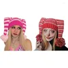 Berets Girls Clown Hat Y2K Strickohren gehäkete Geschenke warmer Winter