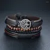 Bracelets de charme 4 / PCS Bracelet en cuir pour hommes ACCESSOIRES DE CHIDE DE COWDE RETRO VINTAGE TEATAGE MILLES