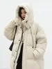 Chic ven feminino para baixo casacos coreano solto com capuz grosso quente longo para baixo jaqueta casaco de inverno para feminino parkas outerwears 231225