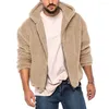 Vestes masculines Élégant manteau de mode confortable fausse fourrure polaire à capuche moelleuse à capuche à capuche