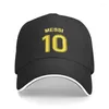 Caps de bola personalizados Messis amarelo 10 Base de beisebol de futebol Sun Protection masculino homem de futebol ajustável Hat Spring Spring