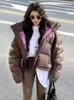 Women's Trench Coats Interior Color Contrast Cotton Jacket Outerwear Winter Down Woman Clothing Coat For Women