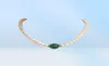 bellissima collana da 89 mm di perle bianche del Mare del Sud in giada verde con chiusura in oro 14 carati 18quot9816848