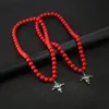 Pendant Necklaces Anime One Piece Portgas D Ace Red Beads Necklace Chain Choker White Beard Pendants & Cosplay Charm Jewelry339z