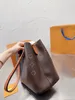 Borsa a secchiello firmata Neo noe borsa a tracolla floreale marrone da donna classica borsa a secchiello con coulisse borsa a tracolla singola borsa a tracolla Messengers portafoglio da donna