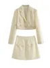 ツイード女性エレガントな白い二枚セット秋のファッションレディーススマートスカートセットストリートウェアガールズ甘いスリムスーツシック231225