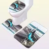 Thregost 3Pcsset Scenic Pattern Bath Mat Toilet Rug Bathroom Soft Absorbent Mats Microfiber Shower Tub Rugs Toilet Floor Carpet L8264195