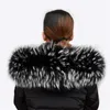 Accessories Fur Collar Scarf Large Fur Collar Custom Hooded Fur Women Fox Trim Real Raccoon Hood Scarf Trim Color Black Scarf 75 Cm H0923