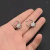 Boucles d'oreilles cerceaux simples mâles de boucles d'oreille mâles cercles pendents en acier inoxydable pour femmes accessoires pour la mode argentée bijoux