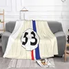 Coperte Herbie Numero 53 Stampa a basso prezzo Novità Fashion morbida Calsa Coppa Coppata Auto Racing Fifty Tre Red