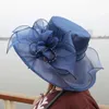 Berets Sun Hat Elegant Wide Brim Cap Fashion Women 2023 Est Summer Hoilday Lady Flower Wedding Tea Party Travel