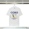 Mens T-shirt Casablanca T-shirt Mens Mens Fashion Summer Souches courtes Men's Tees 100% coton Brand de luxe Casablanc Shirts Us Size S-3XL