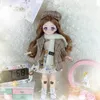 Wiedergeborene Puppe 30 cm Ball Joint Movable BJD Doll Kawaii Kleidung Set 6cm Mädchen Comic Gesicht süßes Baby Spielzeug Weihnachtsgeschenk 231225