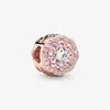 Ny ankomst 100% 925 Sterling Silver Pink Sparkle Flower Charm Fit Original European Charm Armband Smycken Tillbehör292S