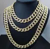 16Inch 18inch 20inch 22inch 24inch 26inch 28inch 30inch Iced Out Rhinestone Gold Silver Link Chain Men Necklace1705650