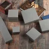 Boîtes à bijoux en papier Kraft gris de haute qualité, lot de 10 pièces, organisateur de cadeaux, breloques, bague, montre, boucles d'oreilles, affichage 231225