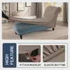 Stretch Chaise Cover Solid Armless Sofa Washable Removable Slipcover Furniture Protector for Pets Kids 1PC 231225