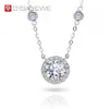 Gigajewe 1ct 6 5mm ef collana panda rotonda 18k oro bianco oro placcato 925 collana in moissanite argento GMSN-017243J