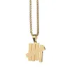 Pendant Necklaces Gold USA Undefeated Five Bar Necklace Minimalism Stainless Steel Bars Chain Hiphop Jewelry American189Y