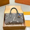 Designer di qualità a specchio PM ONTHEGO Borse per la spesa 25 cm Womens Reverse Tote Borsa classica Borsa a tracolla a tracolla di lusso