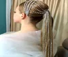 Hårklämmor Barrettes Bling Rhinestone Fringe Bridal Hairband Tiaras For Girl Wedding Jewelry Crystal Long Tassel pannband Krona 9740984