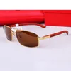 Lunettes de soleil 8200887 Qualité supérieure Bras en bois rouge Hommes Luxe Uv400 Conduite en plein air Lunettes solaires originales faites à la main en France