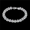 Bröllopsgåvor 8m Hollow 925 Silver Armband JSPB126 BEAST Gift Män och kvinnor Sterling Silver Plated Charm Armelets240J