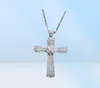 Choucong Gioielli di lusso fatti a mano Vero argento sterling 925 Pavimenta Zaffiro bianco CZ Pietre preziose Ciondolo Collana a catena clavicola4923634