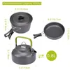 Cookware Sets Camping Cooking Set Ultra-light Aluminum Alloy Utensils Teapot 2-3 People Tableware Kettle Pot Frying Pan Combination