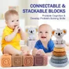 Montessori Jouets Bébé Blocs de construction en silicone pour bébés Squeeze Stacker Jouets de dentition Jouet d'apprentissage précoce Enfant en bas âge Garçons Filles 231225