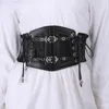 Ceintures Gothic Black en dentelle ceinture avec élastique décoration à la mode mince des vêtements pour femmes rétro féerie grunge