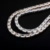 Jin'ao jewelry 6mm rectangular zircon bread bracelet necklace hip hop women's tennis chain