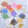 Charms 30pcs AB7875 Brass Filigree Hollow Out Ear Pendant Colorful Fluorescent Color Diy Jelwery Earrings Making
