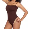 Women's Shapers GUUDIA String Thong Seamless Bodysuit Shaper Compress Shapewear Jumpsuit Plain Top Removable Straps Wear Tummy Control