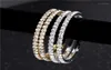 Hoop Huggie Big Crystal Earrings Classic Oversize Large Circle Full Rhinestone Creole Earring For Women Party Round Brinco 30 To9150225