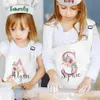 Grembiule da cucina personalizzato per bambini, cucina, fiore rosa, iniziale e nome per bambini, regalo personalizzato per ragazze 231225