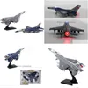 Другие товары для вечеринок Sywj Diecast Alloy F16 Модель истребителя Самолет Игрушка с кронштейном Звуковая подсветка Pl Back Christmas Kid B Dhgrm