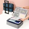 ブリーフケース防水ドキュメントストレージバッグの組み合わせロックパスポートケース携帯電話カードウォレットオフィスビジネス旅行アクセサリー