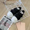 Designer Miui Miui canvas shoes low cut half drag women casual leather brand sneakers outdoor fashion sports daily life shoes