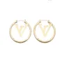 Lady Women Stud Earings를위한 고급 Big Gold Hoop Earrings 올바른 편지 V Brandjewelry Valentine039S Day Gift Engagement for B4329826