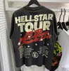 Hellstar Shirt Designer T-shirts T-shirt graphique Vêtements Vêtements Hipster Vintage Tissu lavé Street Graffiti Style Fissuration Motif géométrique Poids élevé 7L6B