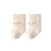 Autumn Baby Socks Lace Wide Mouth Leg Born Baby Medium Sock 231225